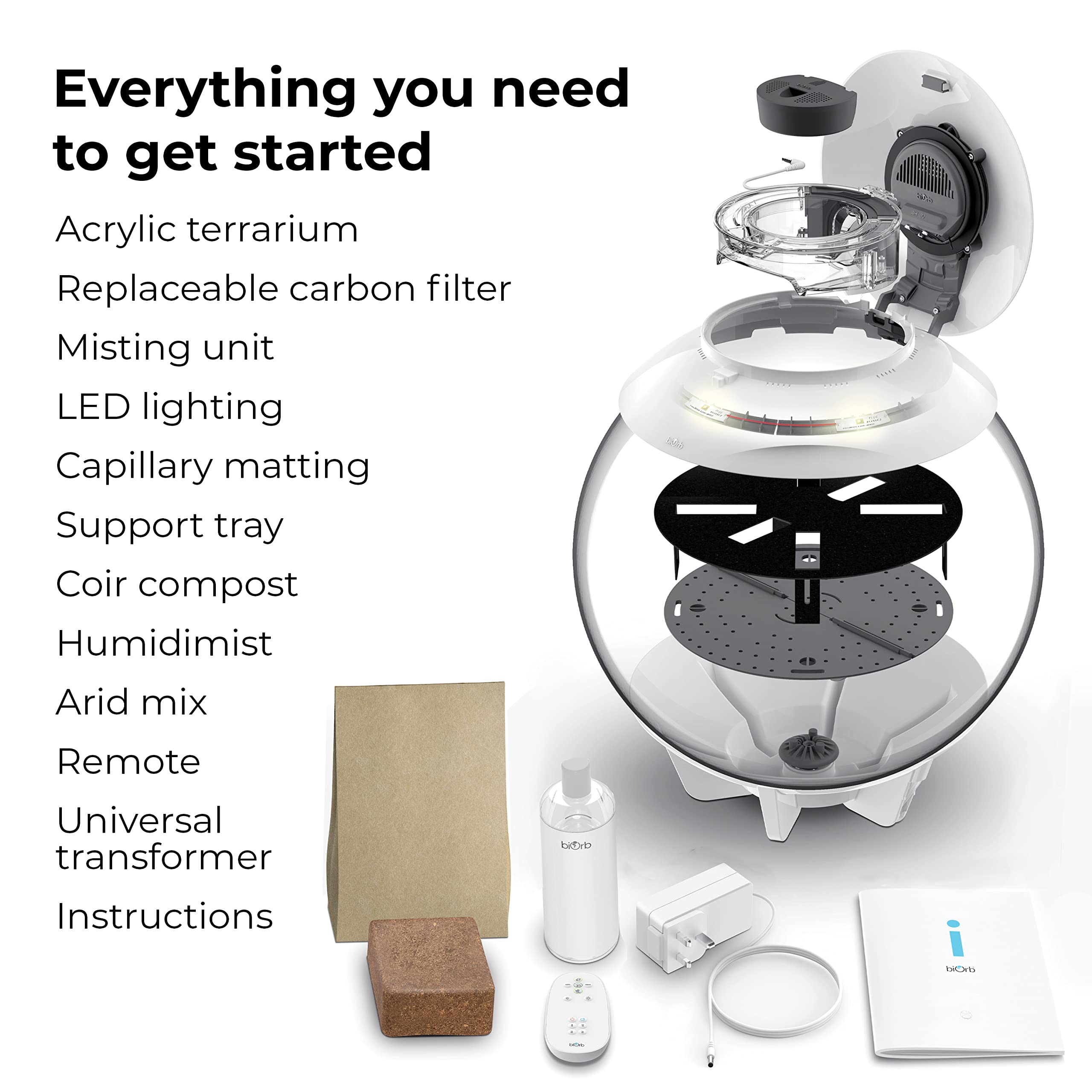 biOrb AIR 30, Automated Acrylic Terrarium for Desert or Tropical Plants, Black - Image 3